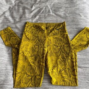 Nike Yellow and Black Snake Print Leggings